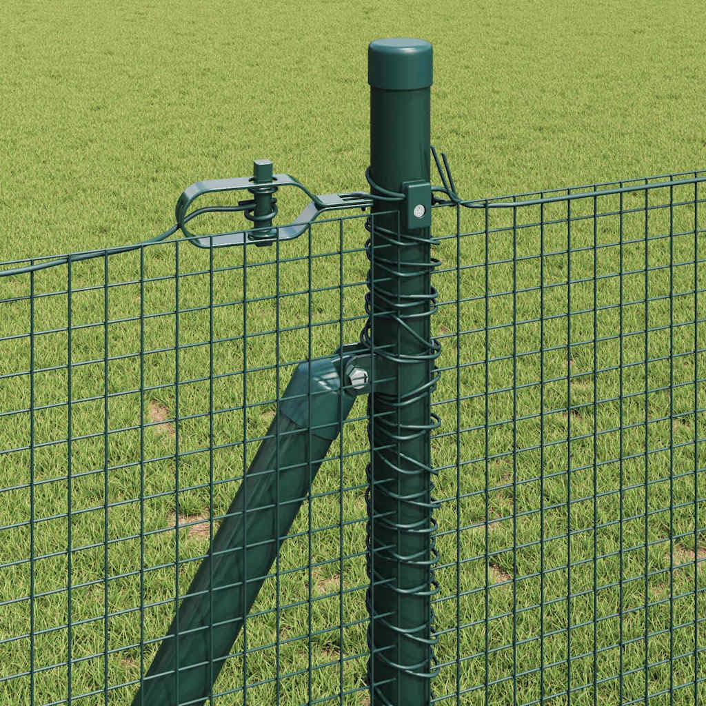 Set di recinzione da giardino, 100 x 1 m, colore verde, maglie da 16 mm, in acciaio e PVC, con 44 pali in cemento, robusto elemento di recinzione per cani e protezione dagli sguardi