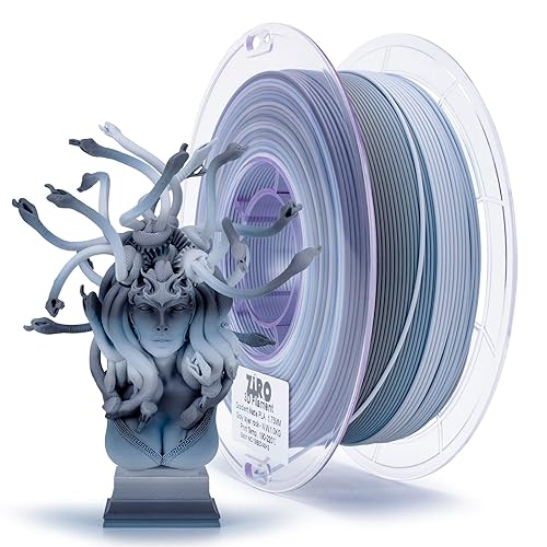 ZIRO Matte Fast Color Change PLA, No-Shine Multi Colors 3D Printer Filament, Rainbow PLA Material, Dimensional Accuracy +/-0.03mm, 2.2 lbs Spool, Fit Most FDM 3D Printer, Gray Layer Rock - Gray Layer Rock (Matte)