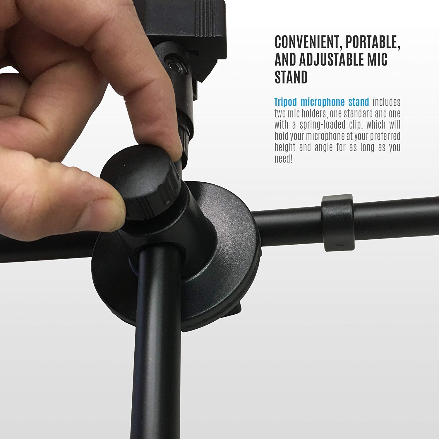Supporto Asta per Microfono Professionale Regolabile Pieghevole base Tripode 70-150cm