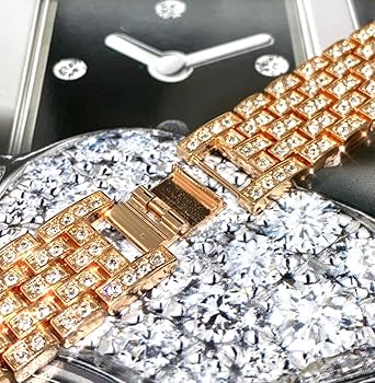 キラキラステップカット　アップルウォッチ用ローズダイヤカバーベルトセット