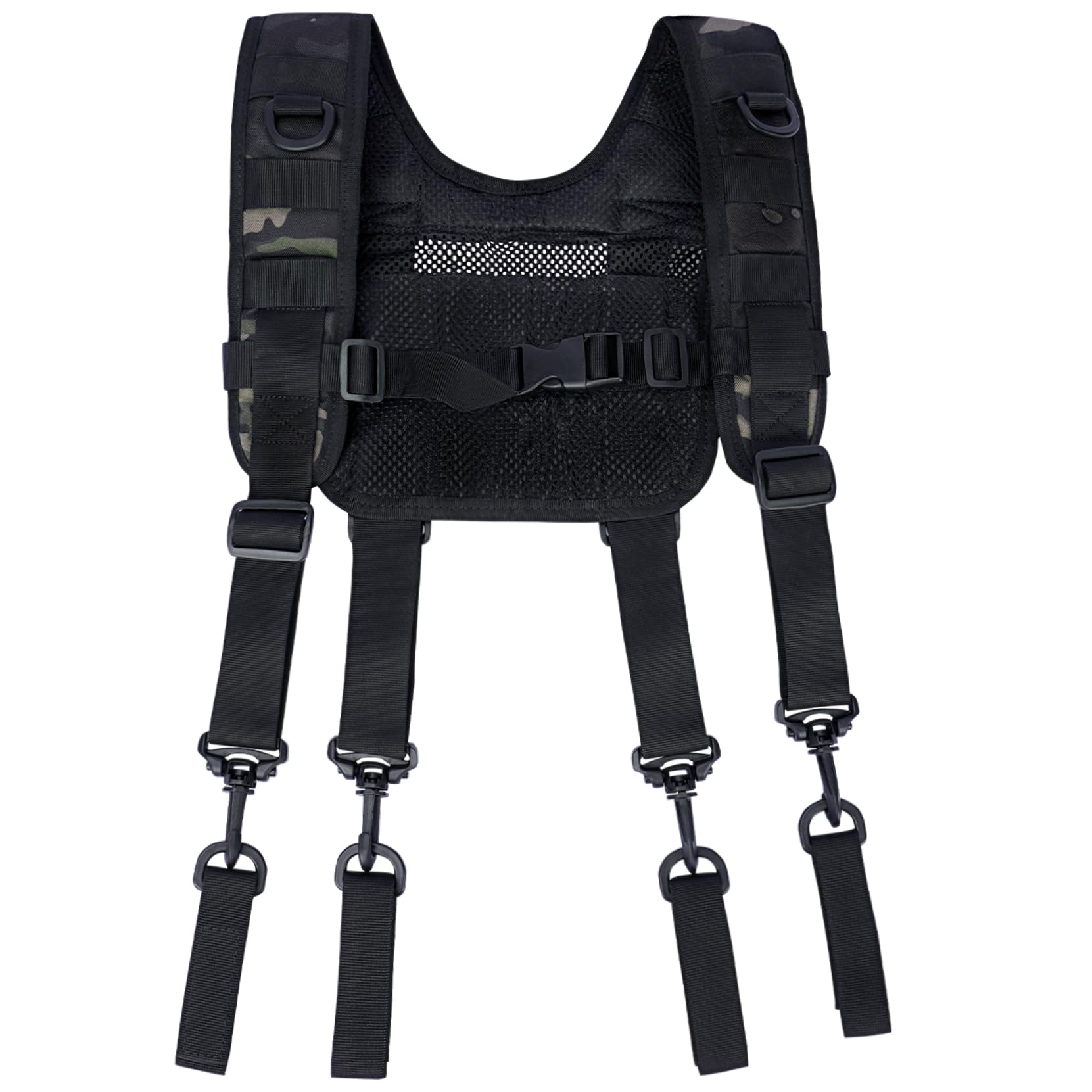 MELOTOUGH Tactical Suspenders for Duty Belt,Breathable Padded Adj H-Harness w/YKK Hooks,Heavy Duty Police Law Enforcement