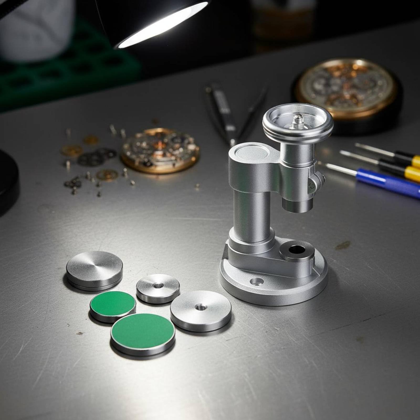 Baoblaze para Relojes Profesional Herramienta Reparación Cierre Fondo Colocador Cristal Construcción de Metal Firme Montaje de Adecuada