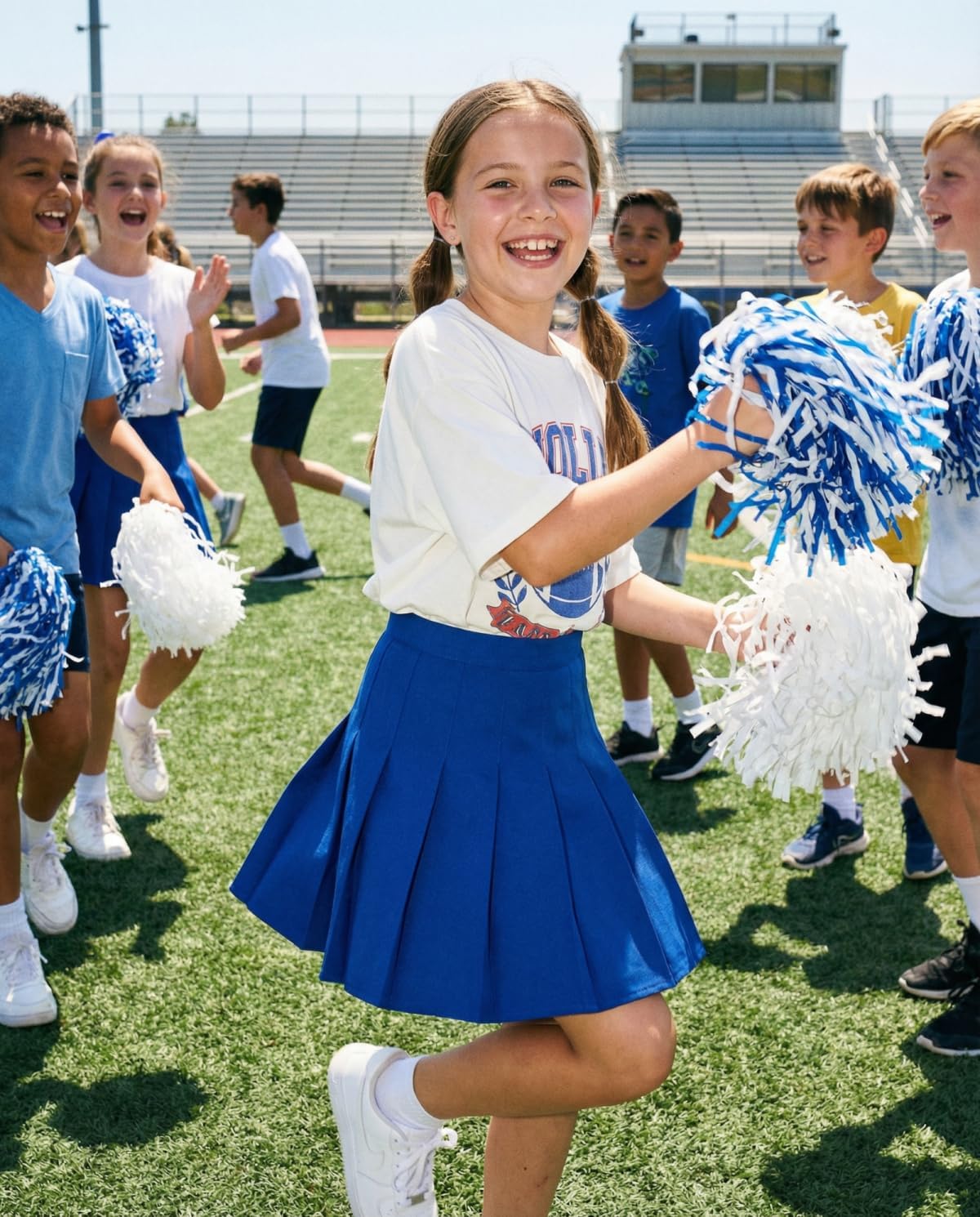 Girls Pleated Skort School Uniform Skirts A-Line Tennis Skirt with Shorts