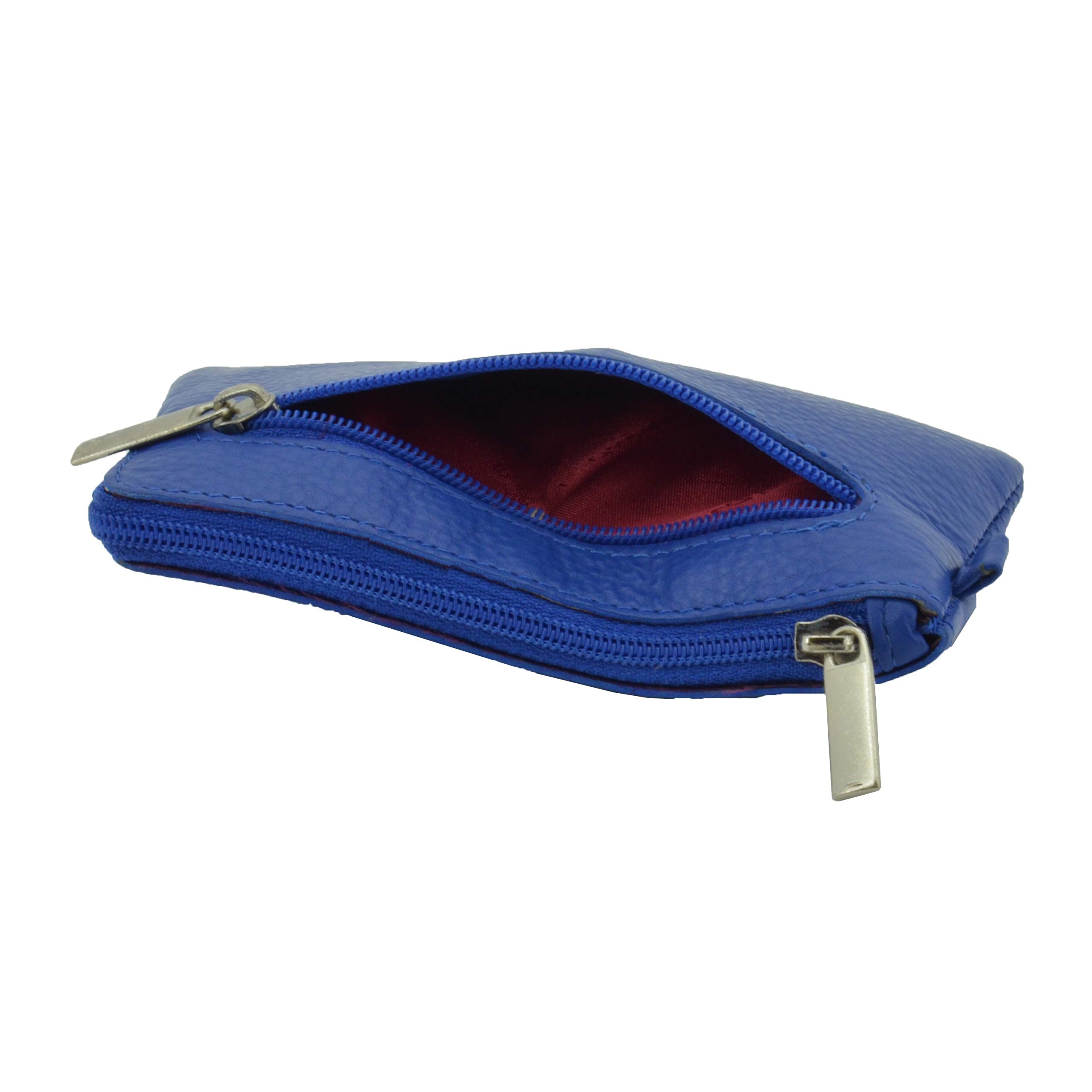 CONTE MASSIMO Porte-clés Homme et Femme, Cuir Véritable, 2 Poches zippées et Crochets, avec Boîte Cadeau