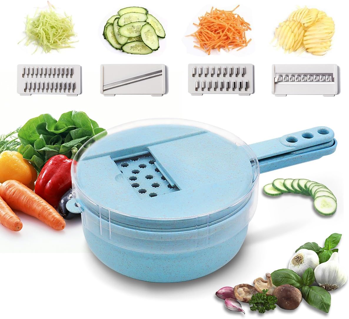 DATONG Vegetable Slicer Shredder Chopper Cutter Egg White Separator Multi Blades Kitchen Gadgets