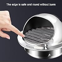 Vista 8 de Tapa de chimenea de acero inoxidable 304, rejilla de ventilación de pared exterior para parabrisas, tapa de ventilación de conducto, gorra