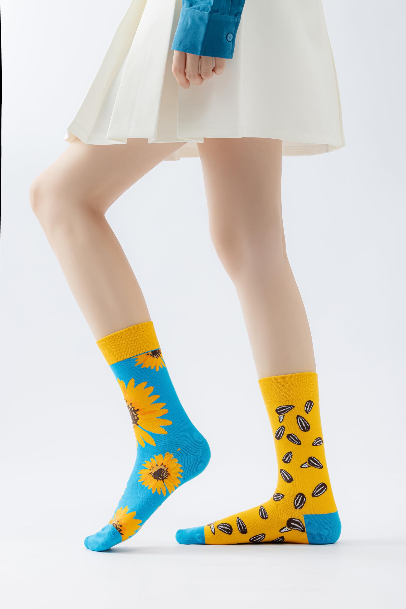 Calcetines Divertidos Unisex para Mujer y Hombre con Diseños Asimétricos en Par - Temas Animales, Comida, Fruta, Deporte y Arte en Algodón - Ideal para Regalos — view 6