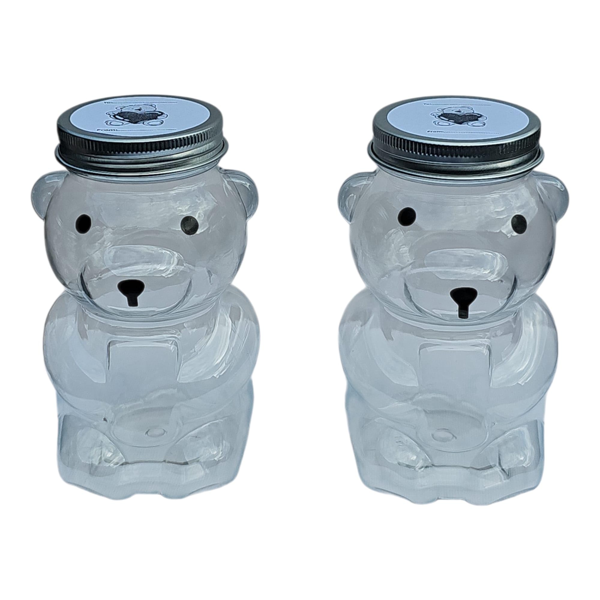 Mighty2save Clear Bear-Shaped Storage Jar, Pet Plastic Container For Sweets And Candy (2)