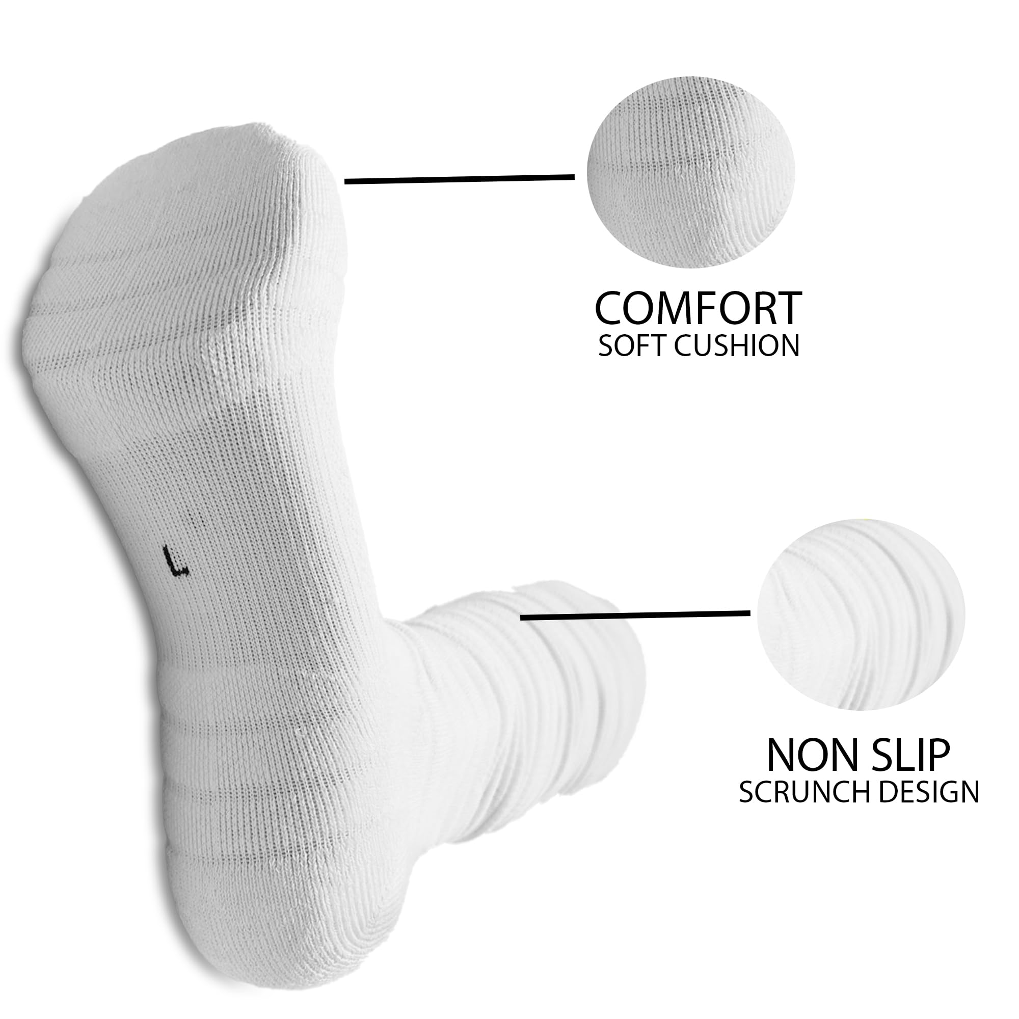 NXTLVL Scrunch Chaussettes de baseball rembourrées extra longues pour homme et garçon/jeune