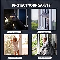 Vista 4 de Cerraduras de marco para ventana, paquete de 8 pestillos de repuesto para ventana, espacio entre agujeros de tornillo blanco, 0.8 pulgadas, se