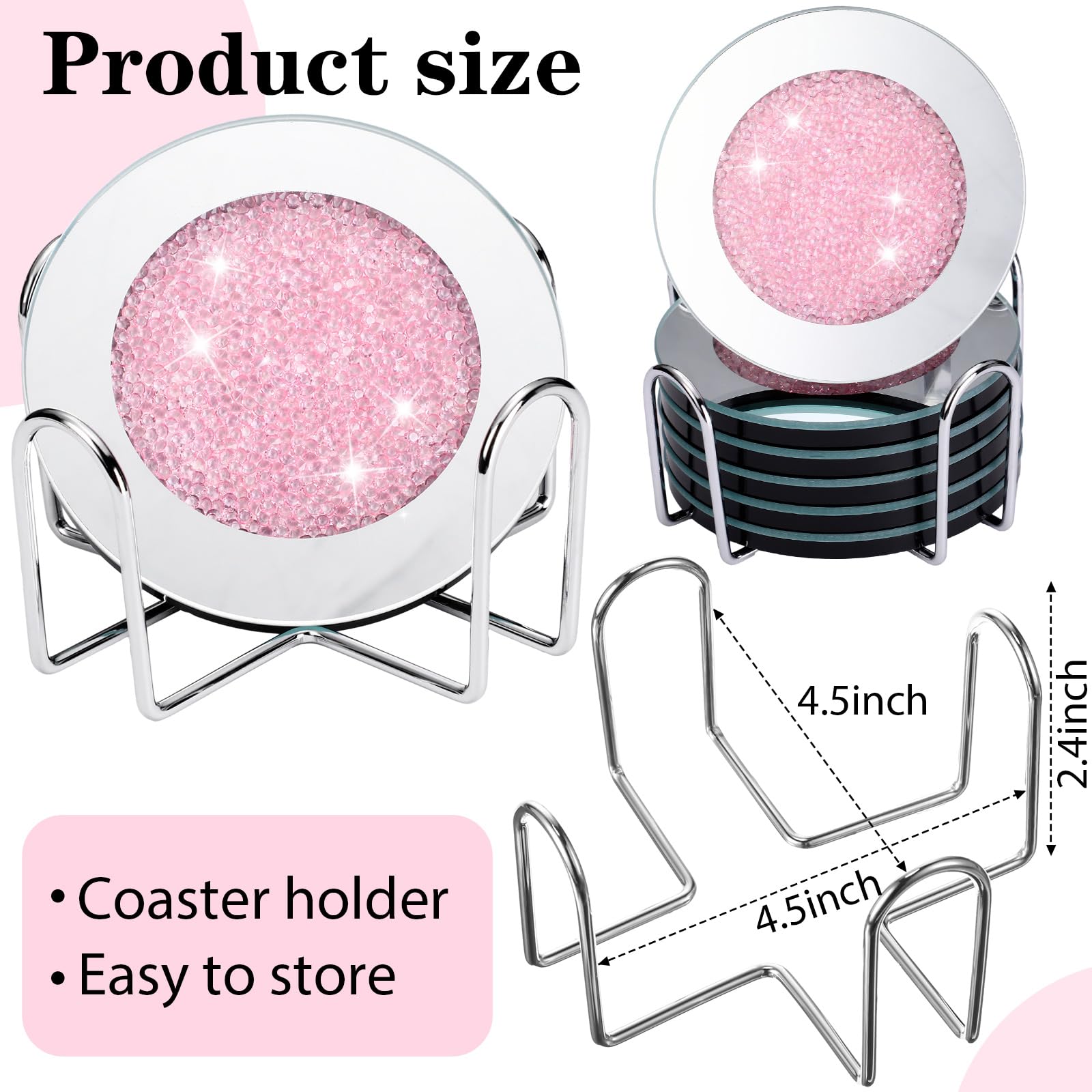 Juego De Saleros Y Pimenteros De Vidrio Con Bandeja, Decoración De Casa De Diamantes Triturados