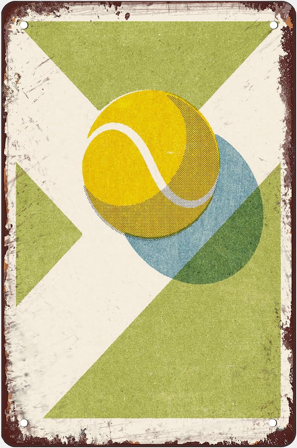 Pibonto Women's Wall Art Tennis Grass Court Metal Tin Sign Balls Vintage Poster Man Cave Decorative Wall Decor Gift For Men 8X12 Inch Plaque Tin Sign