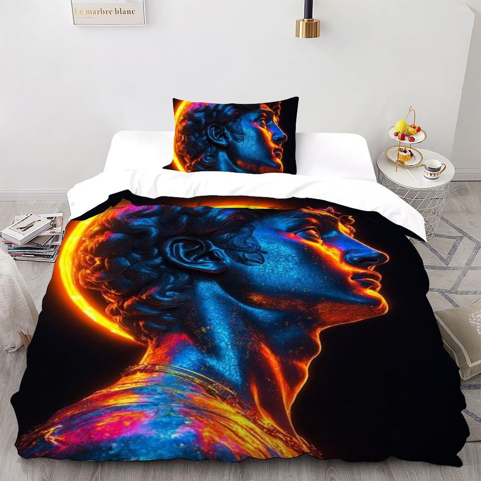 Housse de couette 135x200cm microfibre les tendances la mode imprimé 3D lit simple