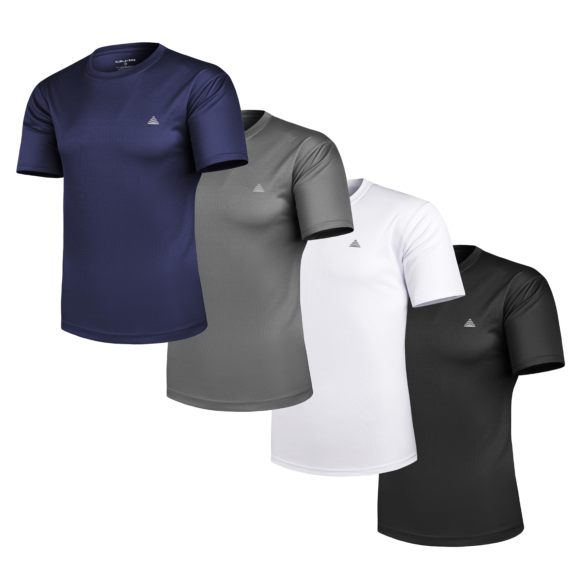 The Essentials Wardrobe Men's Assorted 4Pk Sports T-Shirt - Small