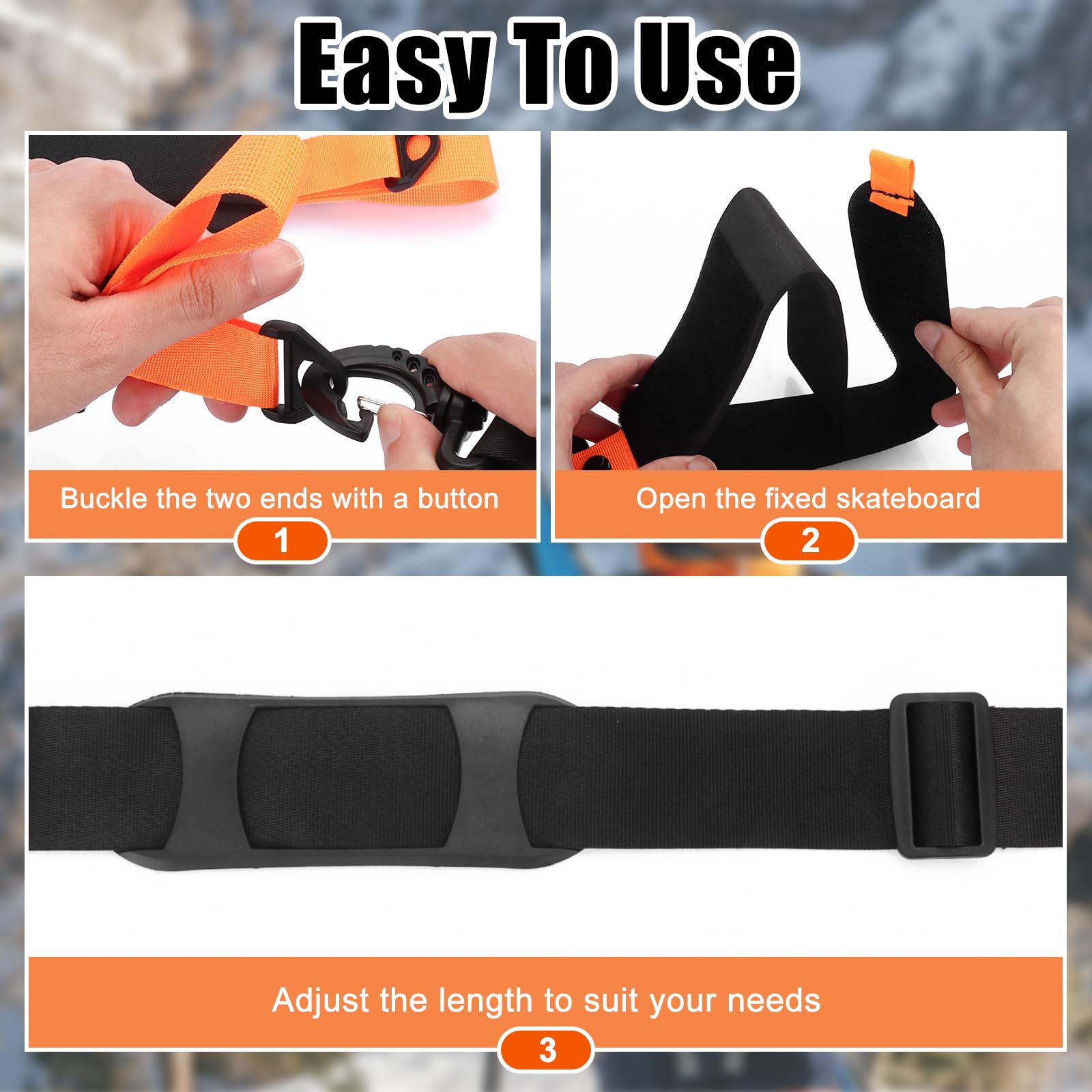 Sangles de Ski Réglables Draupnir avec Bandoulière Rembourrée pour Transport des Skis et Bâtons