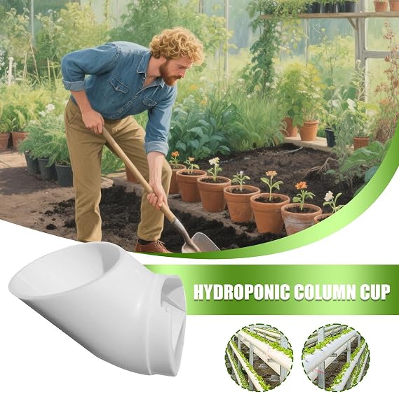 Hydroponic Cups | Planting Tower Cup for Plant Hydroponic | PVC Grow Basket with Sponge Soilless Culture Growing System Flower Container for Home Garden Balcony