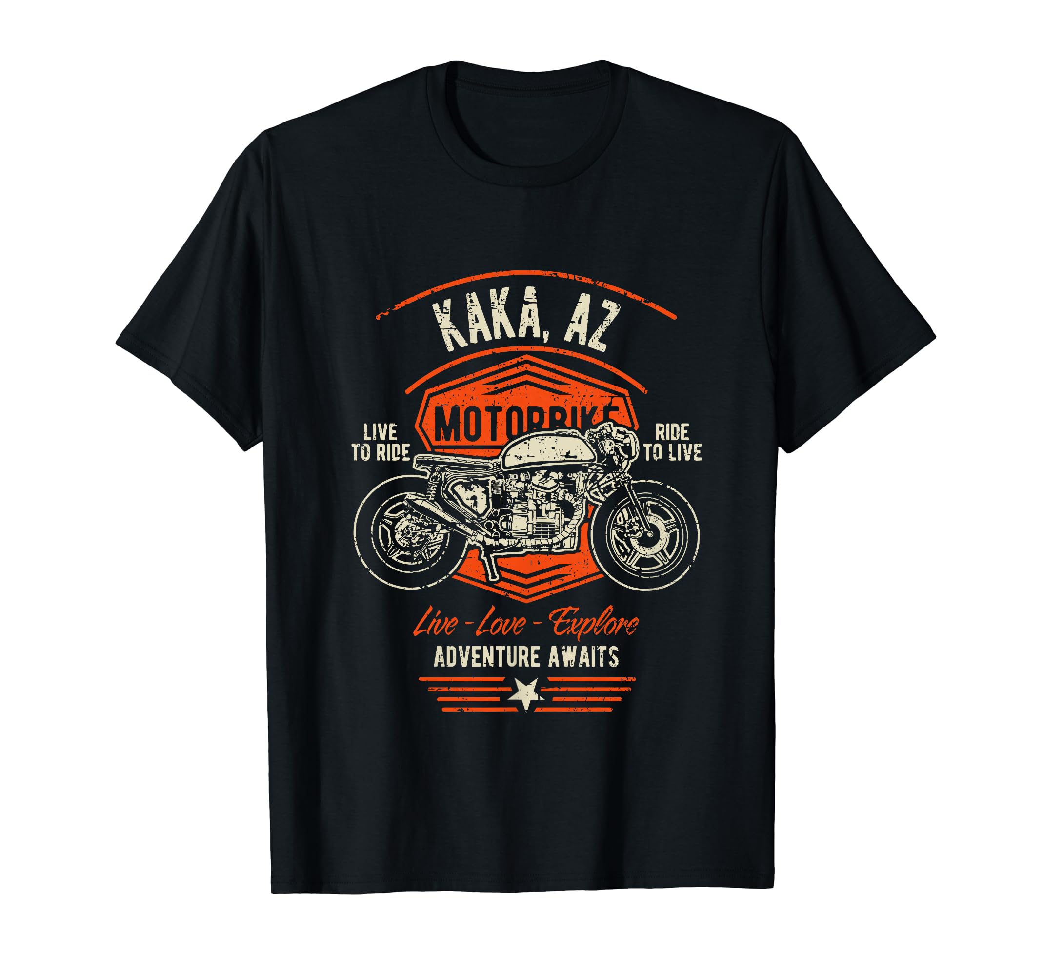 Awesome Kaka AZ USA Motorcycle DesignsKaka AZ USA Distressed Style Motorcycle Design T-Shirt