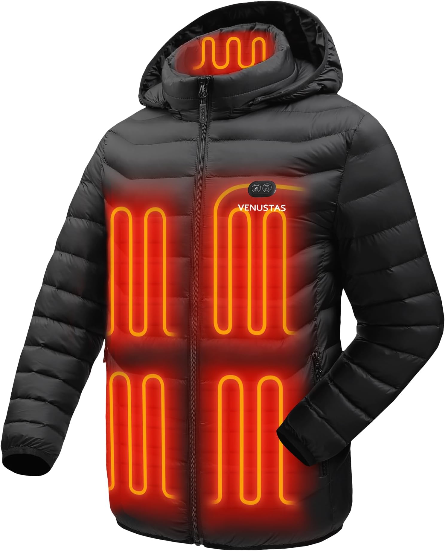 Unisex Dual-Control Heated Jacket, Water-resistant Heated Coat for Women and Men with Battery Included