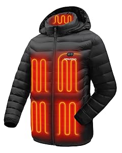 Venustas Unisex Dual-Control Heated Jacket Water-resistant Heated Coat for Women and Men with Battery Included