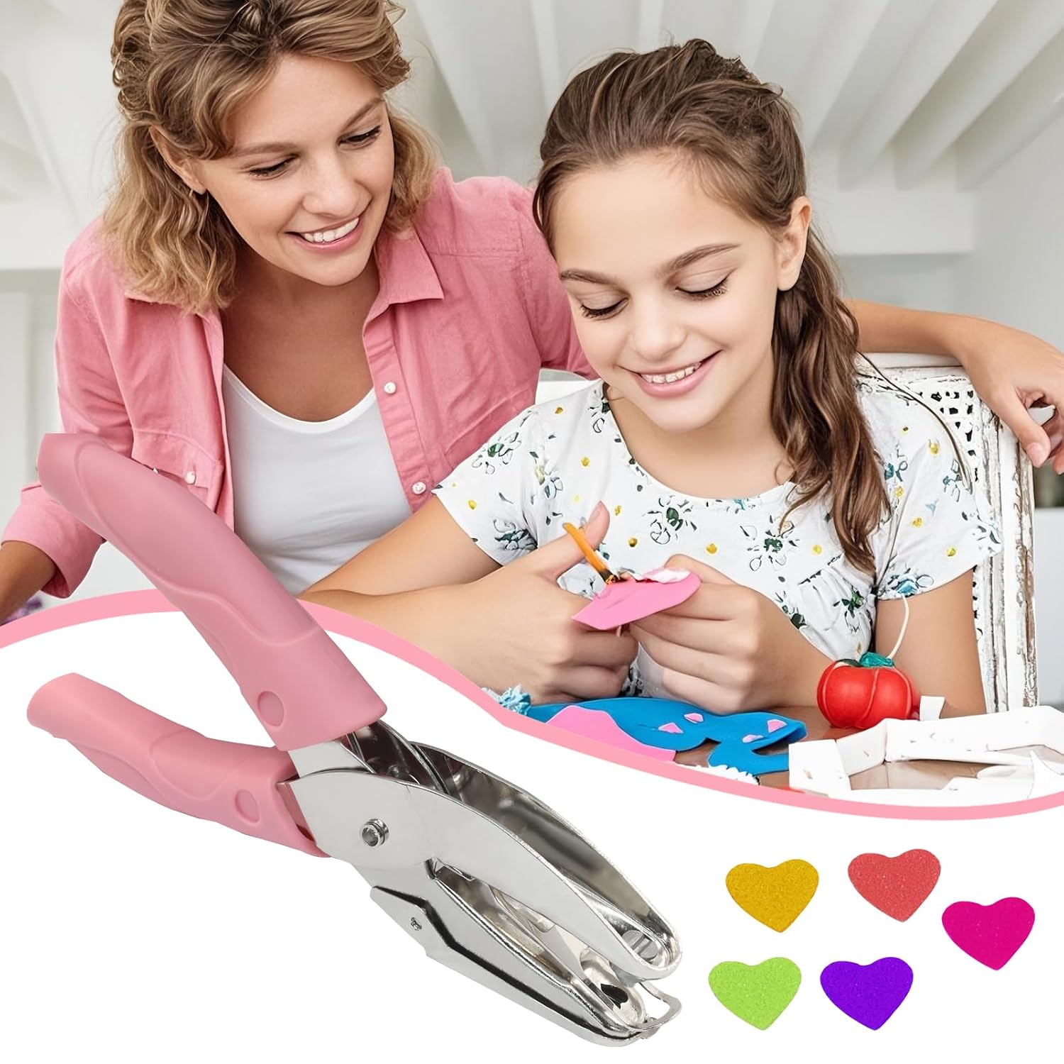Handheld Hole Paper Punch, Heart, 1/4 Inch