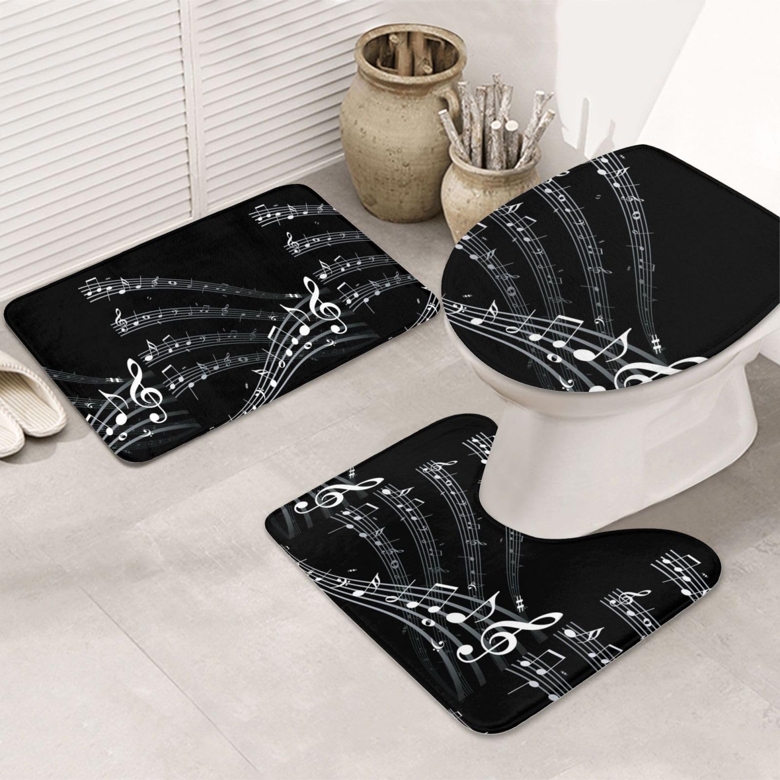 Tapis de bain motif piano : harmonie musicale pour votre rituel bien-être