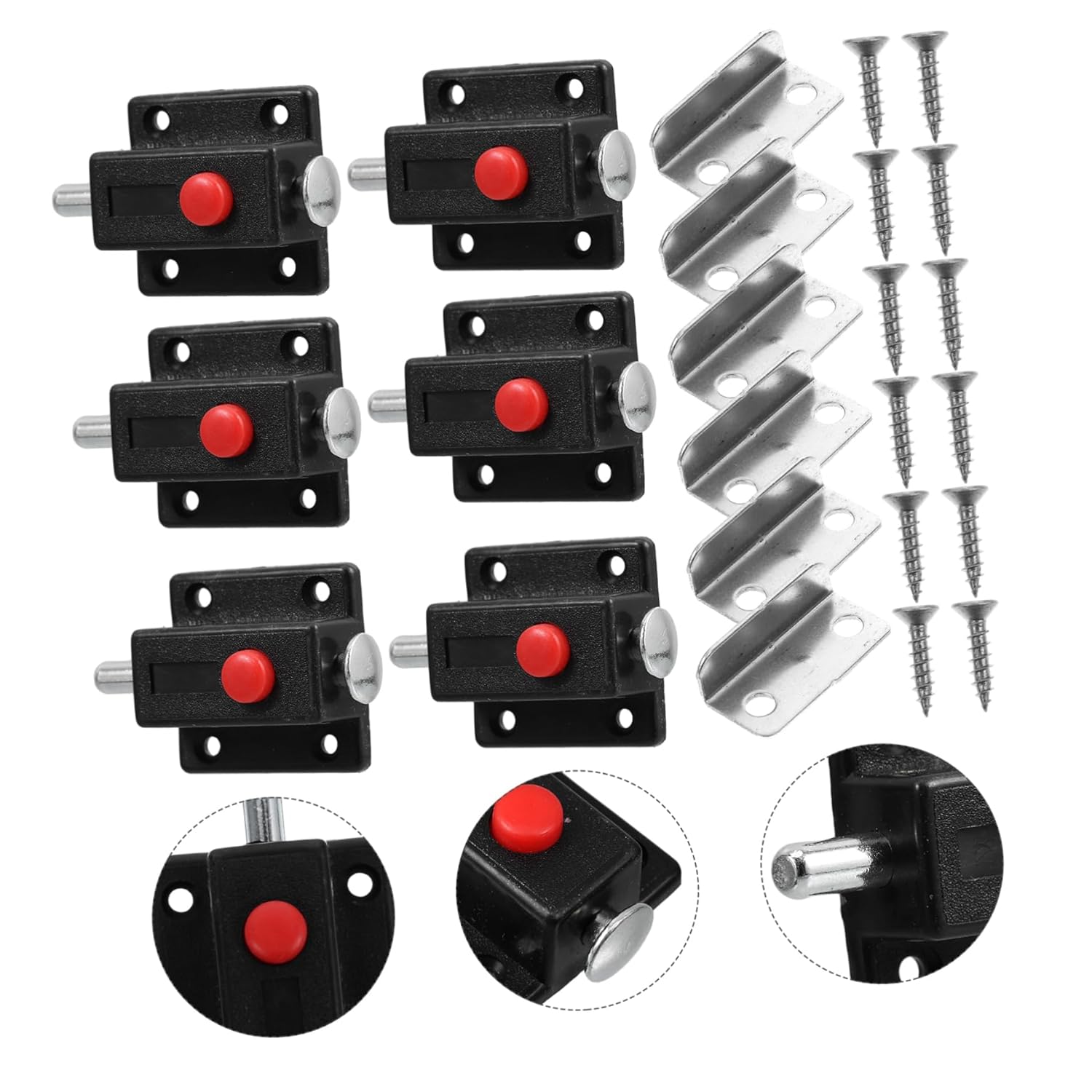 Zerodeko 30pcs Sliding Flush Barrel Latch Automatic Door Bolt Latch for Furniture Heavy Duty Spring Loaded for Closet Doors
