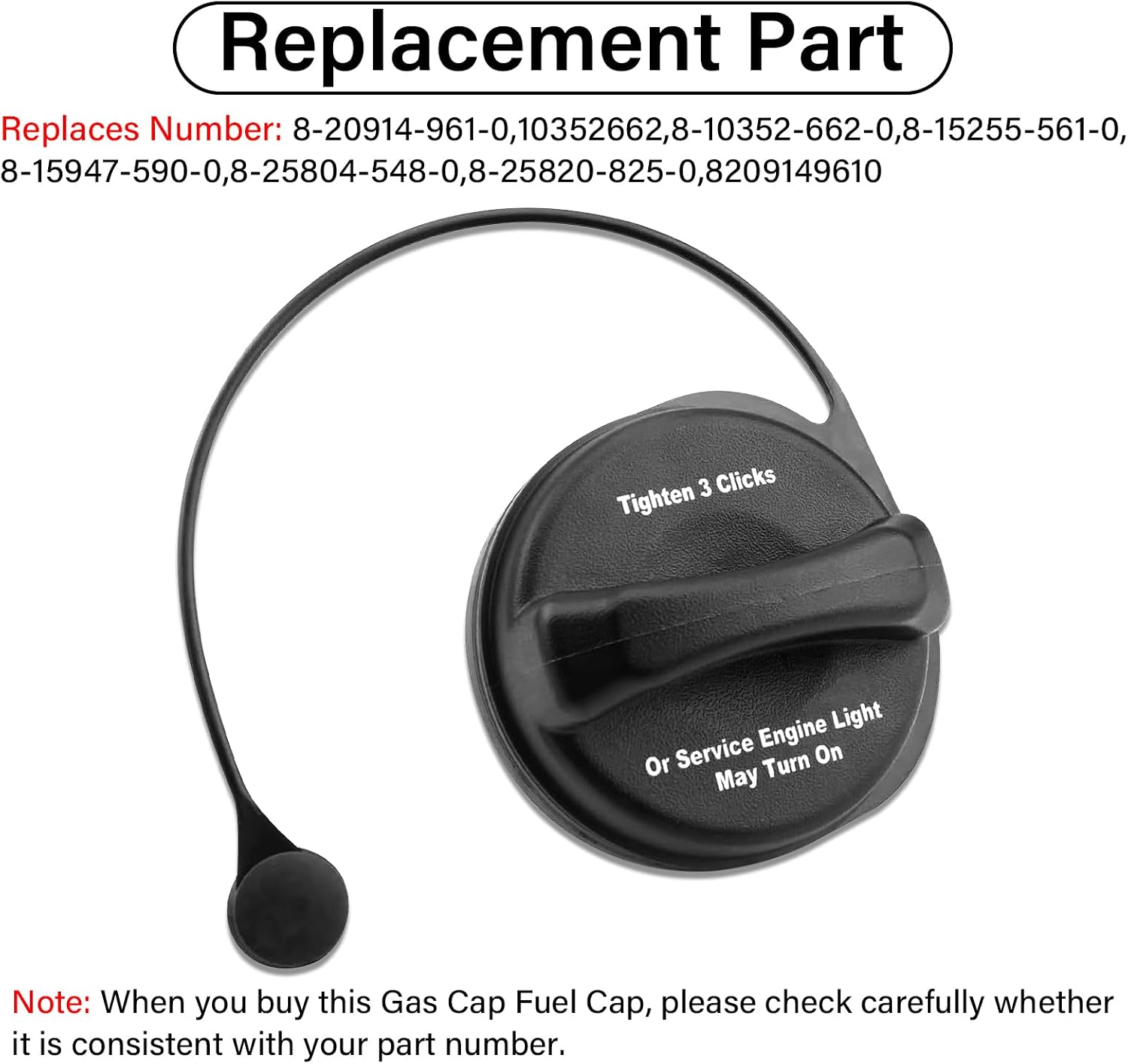 Gas Cap Replacement 8209149610 for for Isuzu 2004-2009 2012-2019 NPR NPR-HD