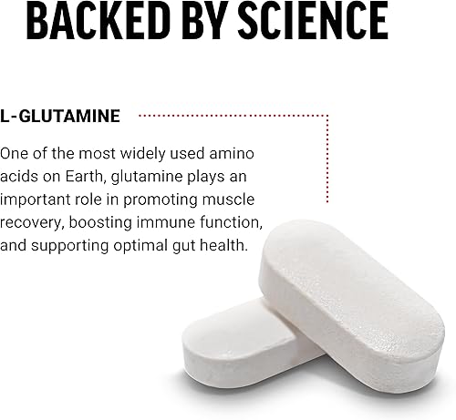 Miniatura 3 de FORCE FACTOR Tabletas de L-glutamina de 1000 mg, glutamina para recuperación muscular, función muscular saludable e inmunidad, vegano, sin OMG, 100