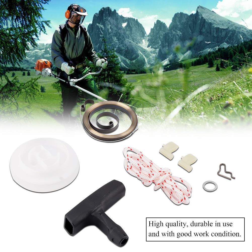Starter Rope Set Universal Motor Starter Lawn Mower Replacement Recoil Spring Starter Handle Pulley for 029 039 MS290 MS390, Default - Image 3
