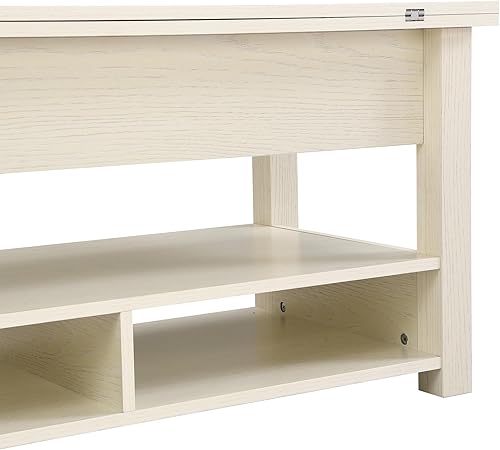 Miniatura 59 de Mesa de centro moderna con 2 cajones de almacenamiento y estantes de exhibición, mesa de cóctel rectangular con luces LED de 16 colores, ideal para