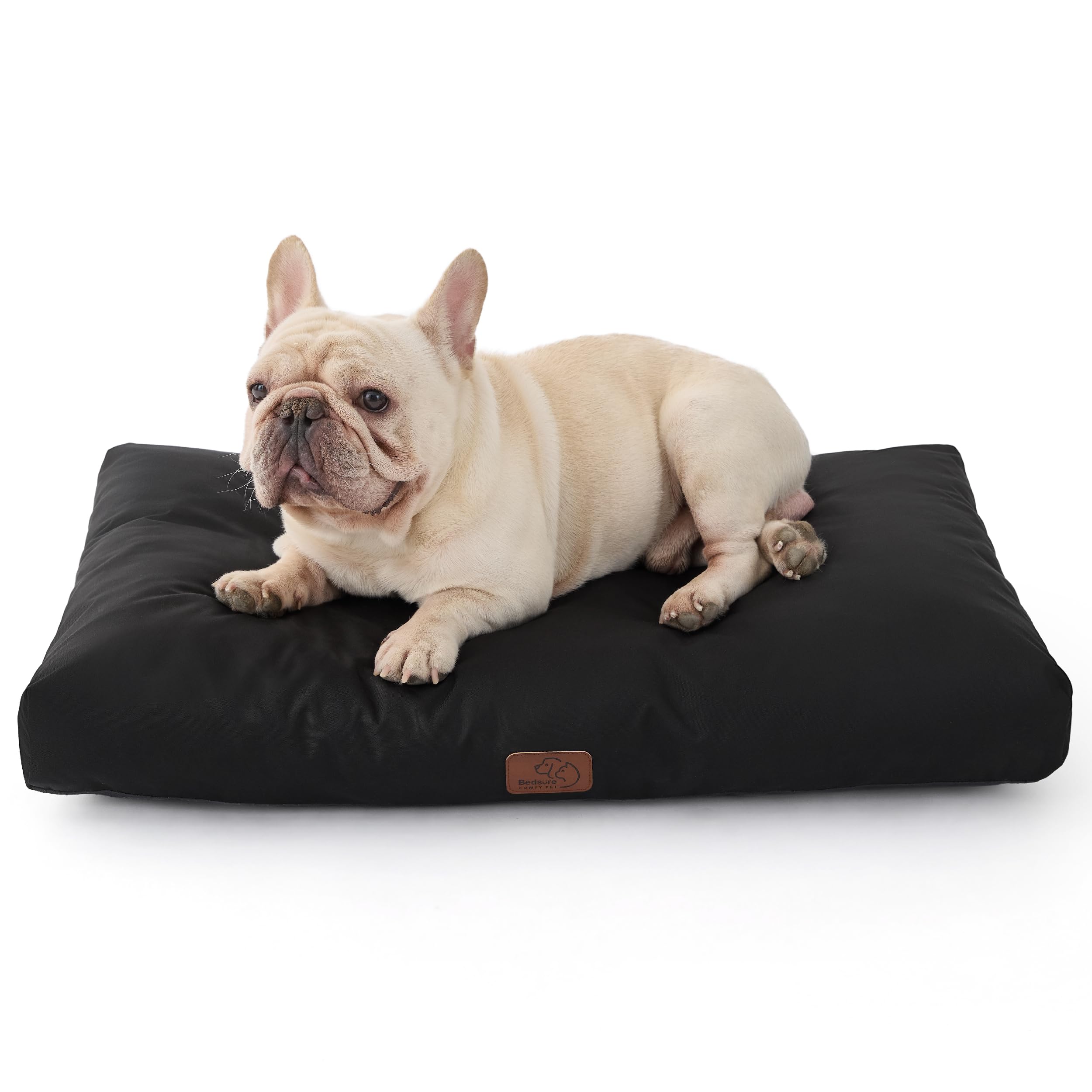 BEDSURE wasserdichte Hundebett mittelgroße Hunde Waschbar - 74x46cm Hundematratze rutschfest, Outdoor Hundematte abnehmbare Außenabdeckung, weiche Hundekissen mittelgroße Hunde für Haustiere, Schwarz