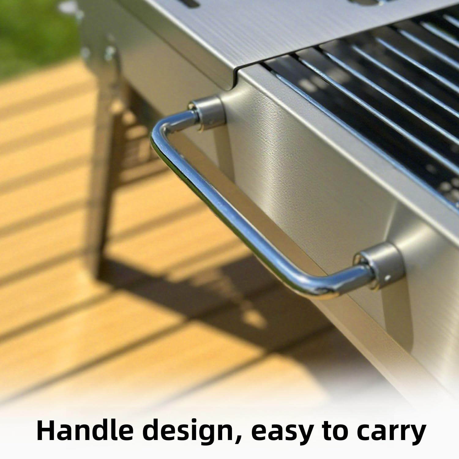 Barbecue portatile pieghevole a carbonella, griglia da campeggio in acciaio inox ispessito, design compatto per un facile trasporto e utilizzo