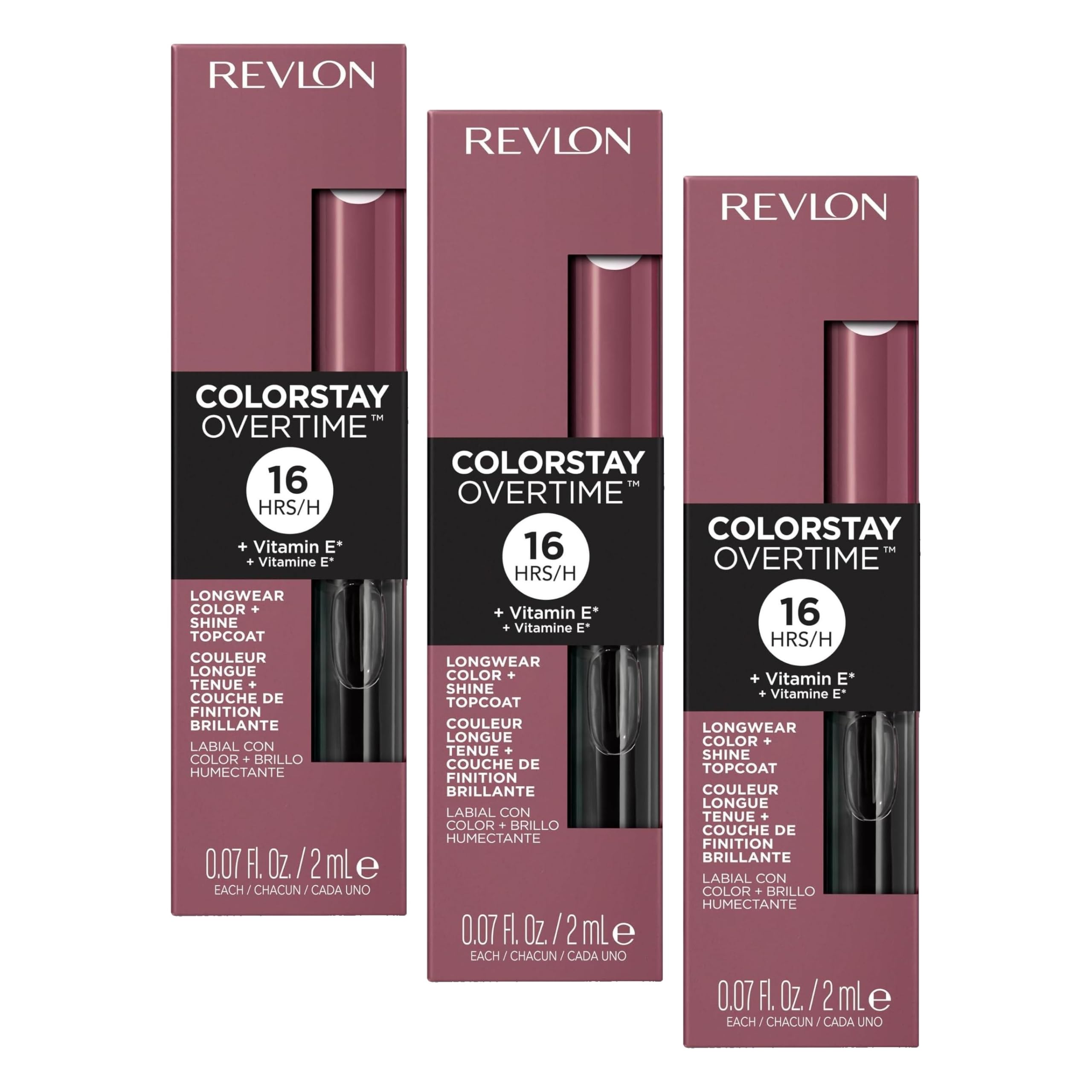 REVLON PROFESSIONAL Colorstay Overtime Lipcolor 370 Everlasting Rum 2Ml (Packung mit 3)