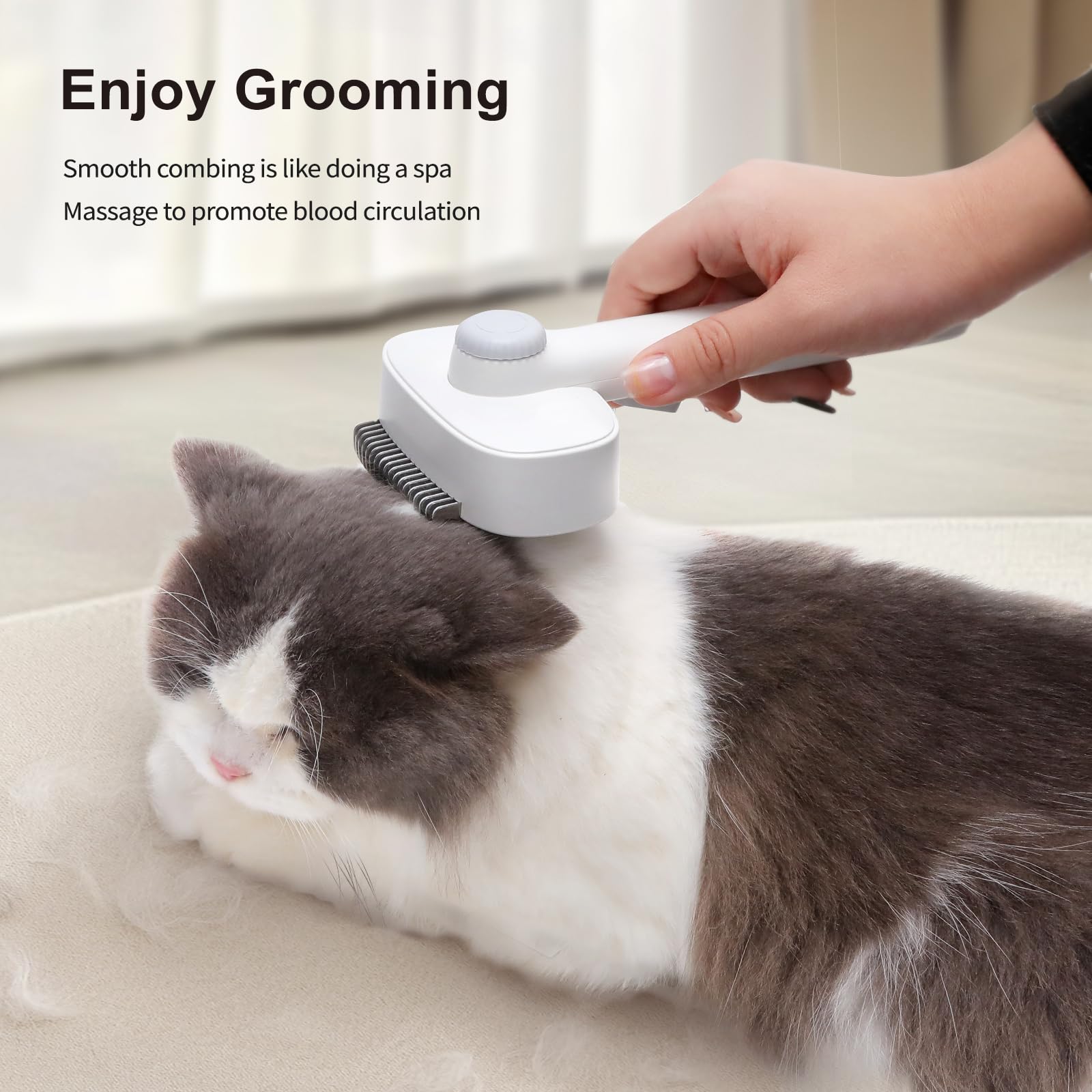 Lot de 3 brosses de démêlage avec peigne en métal pour démêler et démêler les poils longs et courts en acier inoxydable pour chats et chiens