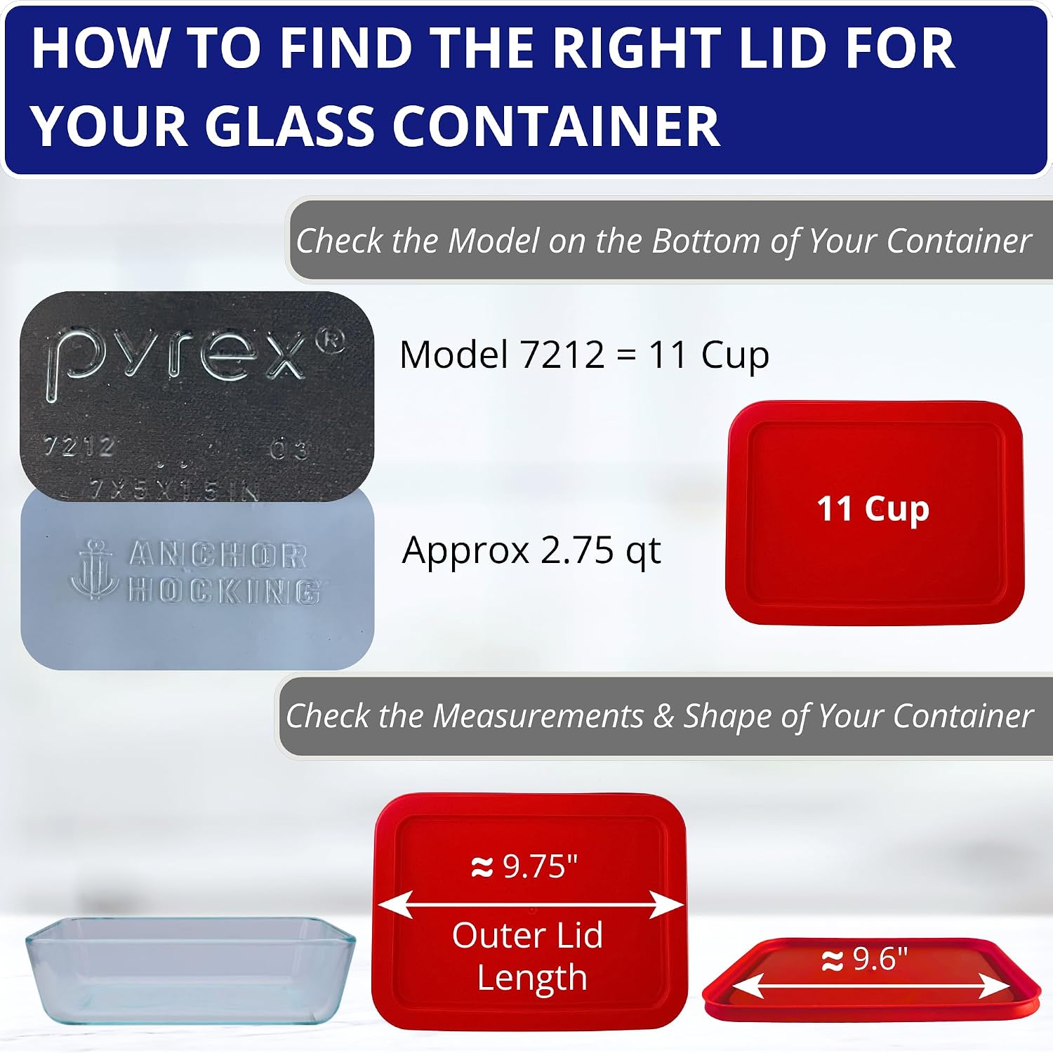 Klareware 3 cup 6 cup 11 cup Rectangle Plastic Food Storage Replacement Lids Covers for Klareware and Pyrex 7210-PC 7211-PC 7212-PC Glass Bowls (Container not Included) (Red Turquoise Blue)
