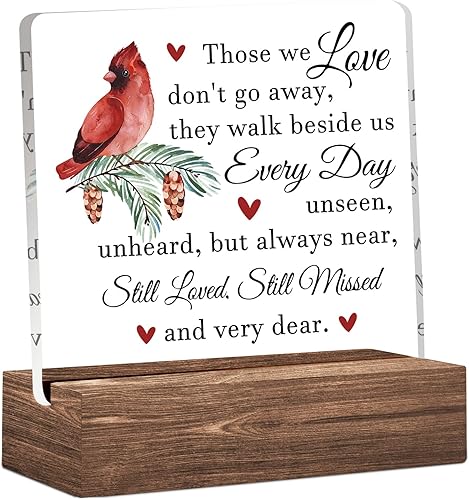 Regalos conmemorativos de condolencias letrero decorativo de escritorio transparente con soporte de madera decoración de placa positiva para la