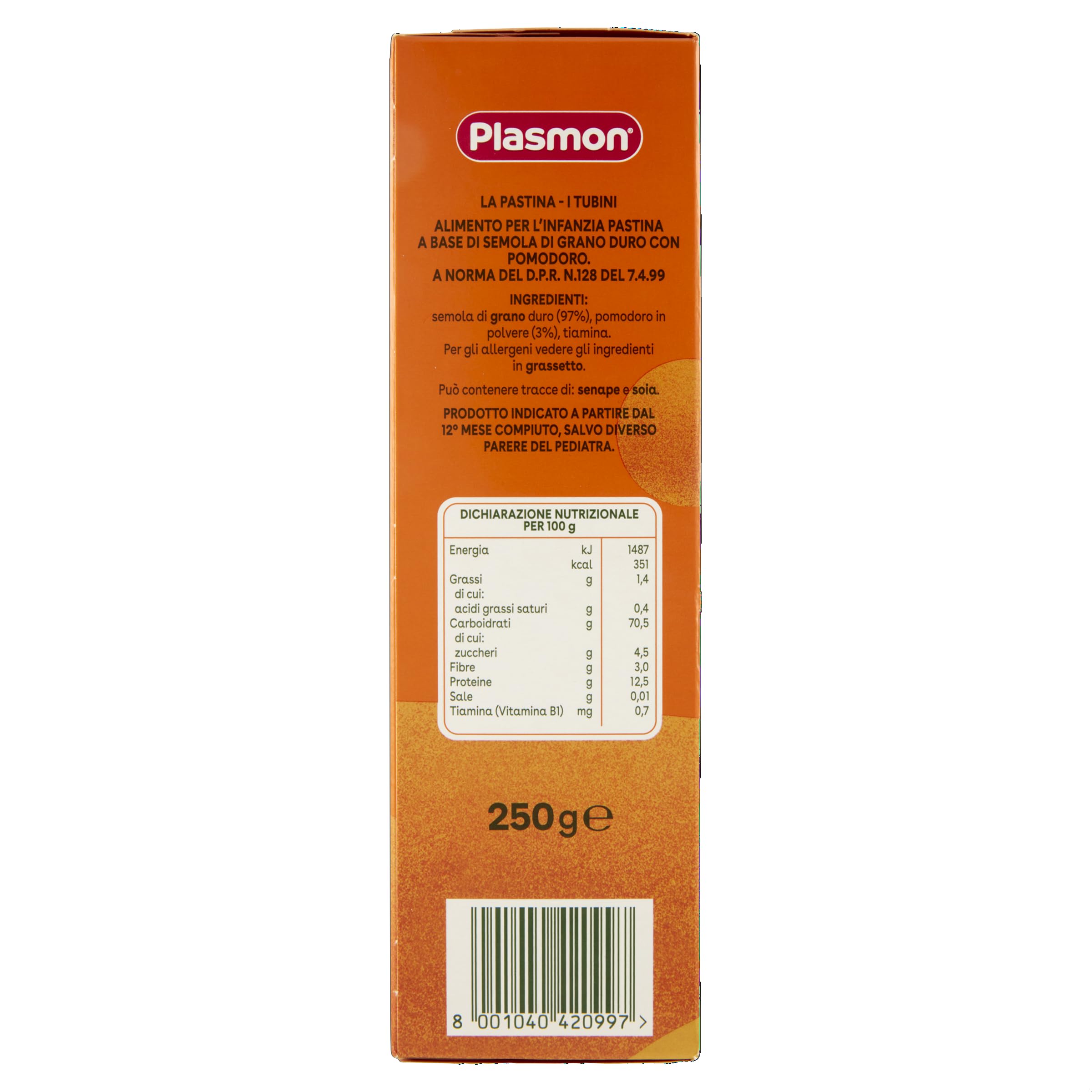 Pastina Grano duro e pomodoro Tubini (12 confezioni)