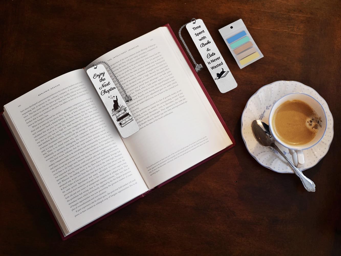Metal Bookmark Gift for Book Lover - 2 Pcs for Women with 100 Page Marker - Cat Mom - Image 5