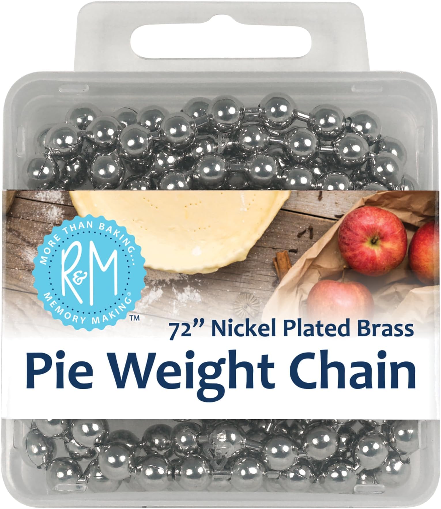 R&MInternational Nickel Plated Brass Pie Weight Chain, 72-Inches, 6', Silver