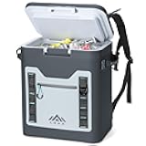 Cooler Backpack Insulated Waterproof, 24 Can Soft Sided Portable Leakproof Cooler Lunch Bag for Women Men Travel, Hands-Free Zipperless, Black