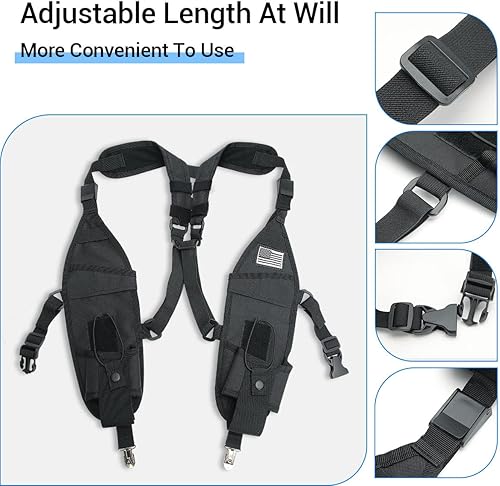 Miniatura 5 de Funda universal de doble radio para hombro, arnés de pecho, arnés de radio de dos vías, soporte de radio de hombro, funda de radio para bomberos,