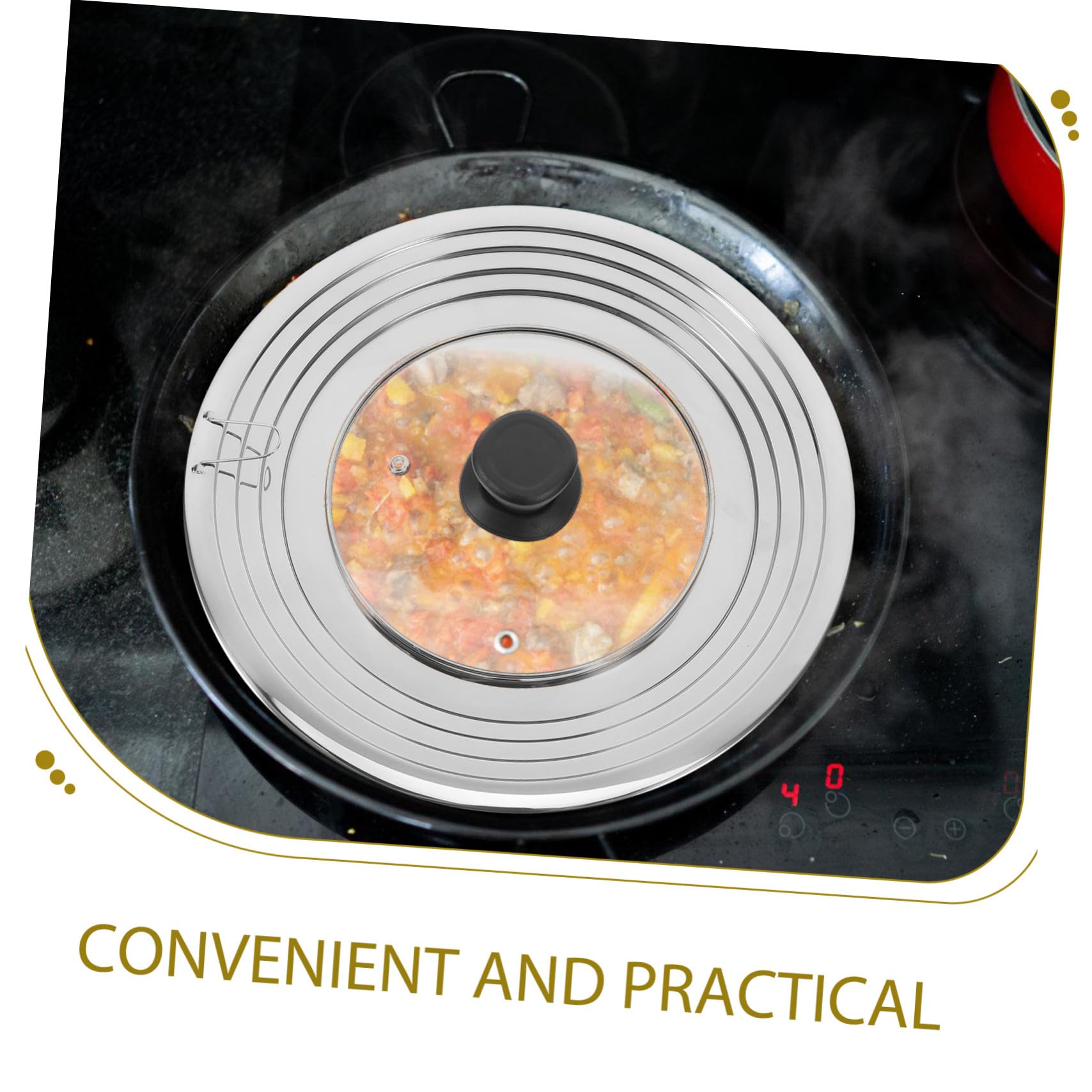 Coperchio Pentola in Acciaio Inox Vetro per Cucina e Ristoranti Stile Casuale