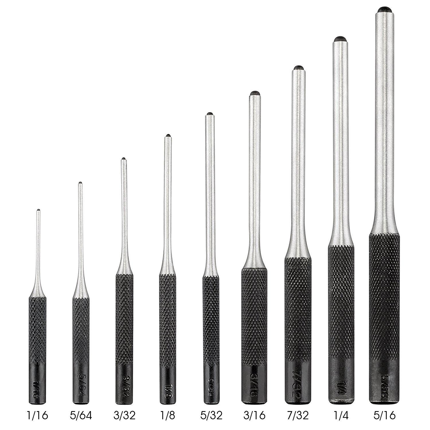 Best Roll Pin Punch Tool Set in Zippered Organizer Carry Case (9 Pieces
