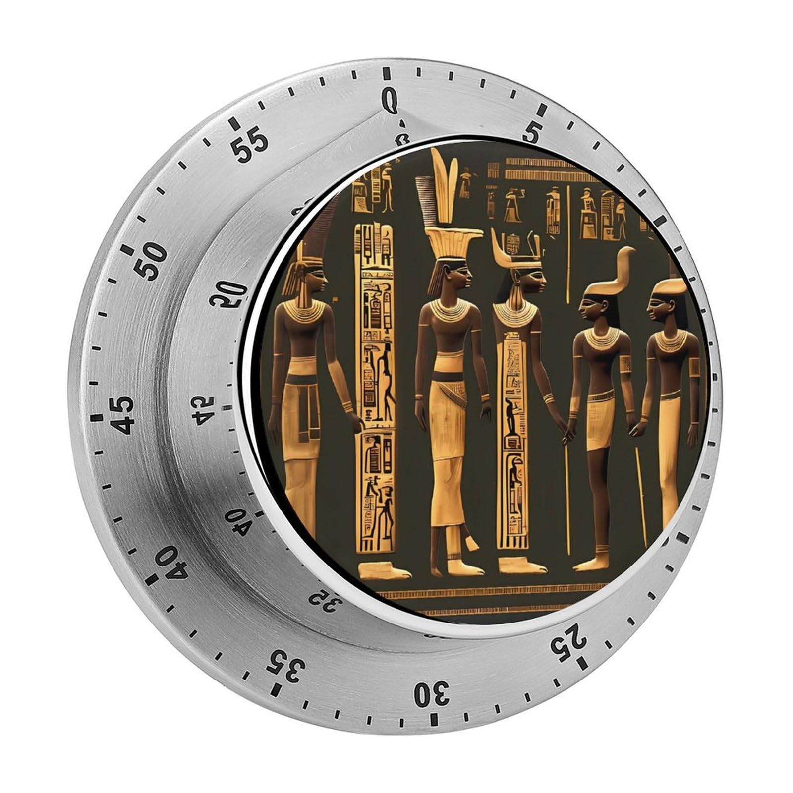 Ancient Egyptian Hieroglyph Kitchen Timers Magnetic Back Manual Countdown Timers for Classroom Home Gym Tanning