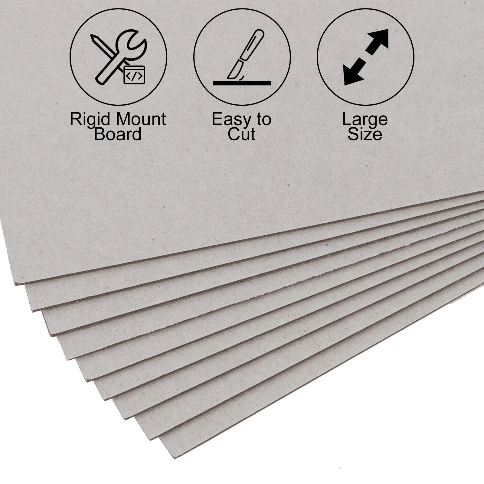 WOPPLXY A5 Greyboard 100 Sheets, 1000 Micron Grey Board A5 Mount Backing Board - Image 3