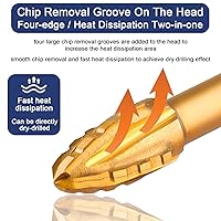 Vista 2 de HPHOPE Juego de brocas excéntricas de cuatro flautas mejoradas, 5 piezas, nuevo taladro triangular de carburo ultra duro con vástago hexagonal