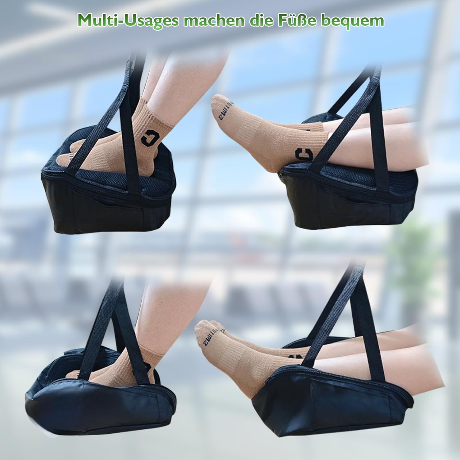 Bequeme Reise: Die HQCM 2-IN-1 Aufblasbare Fußstütze für entspanntes Sitzen überall