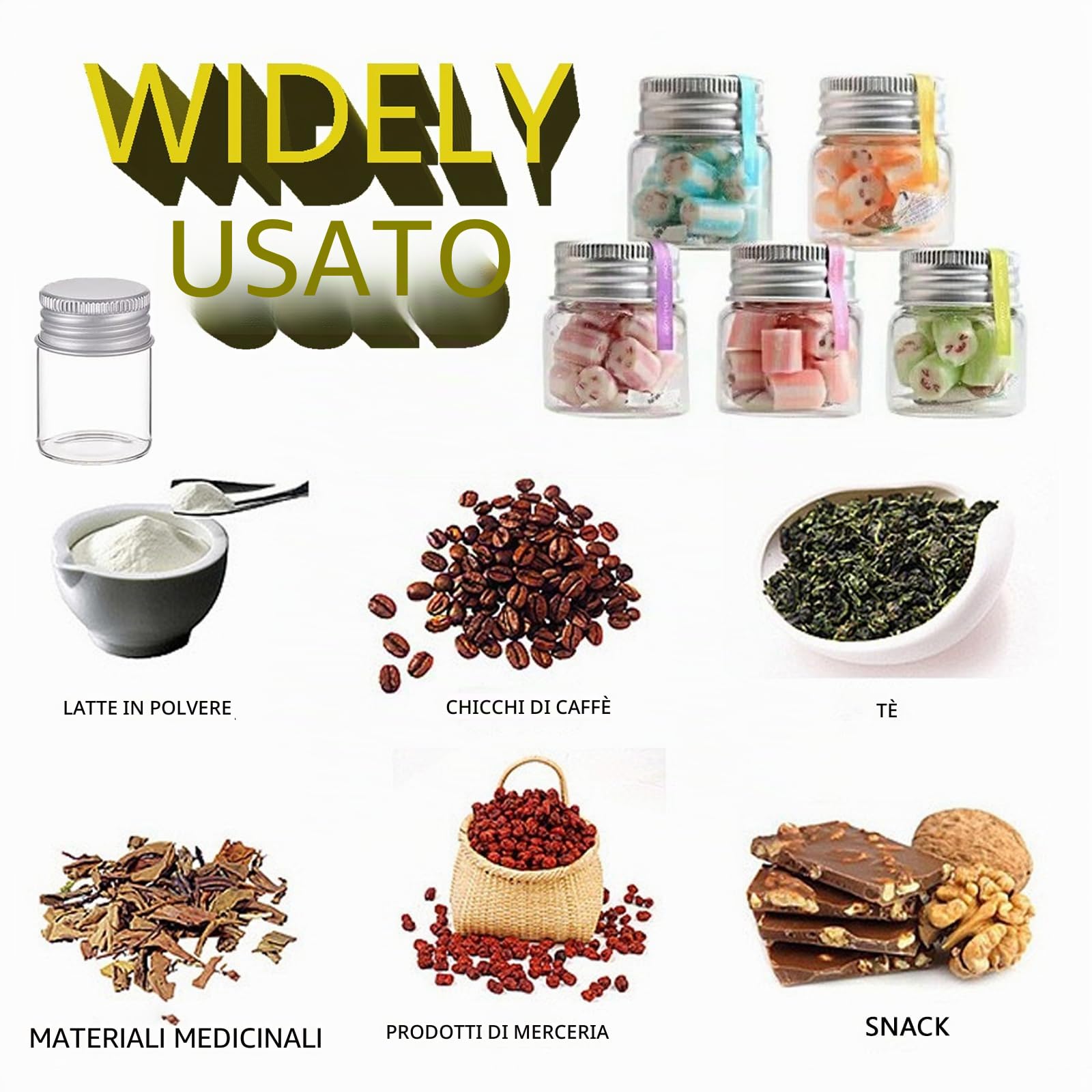 24 Flaconi di Vetro con Tappo in Alluminio Bottiglia,15ml Piccole Bottiglie di Vetro Fiale per Campioni Bottiglie,con Tappo a Vite per Feste,Spezie,Artigianato e Caramelle