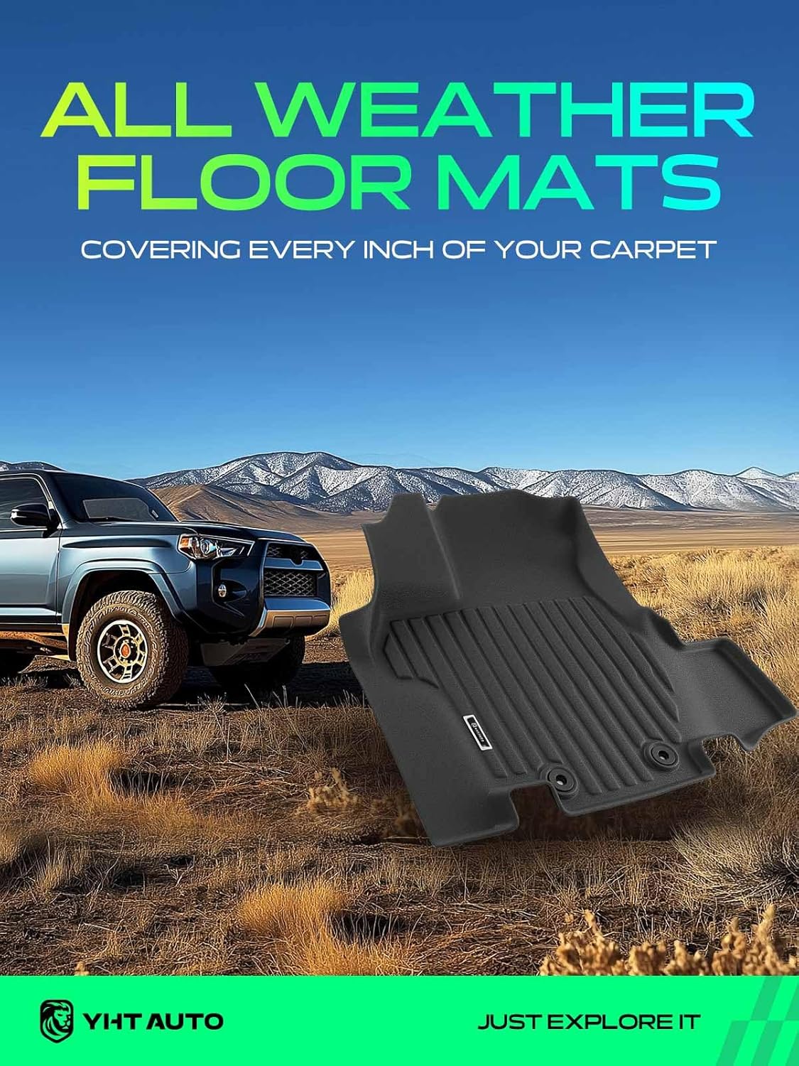 YHTAUTO Floor Mats Compatible with Honda Odyssey 2011-2017, TPE Floor Liners All-Weather Protection Custom Fit, 1st & 2nd Row & 3 Rows, Set of 4