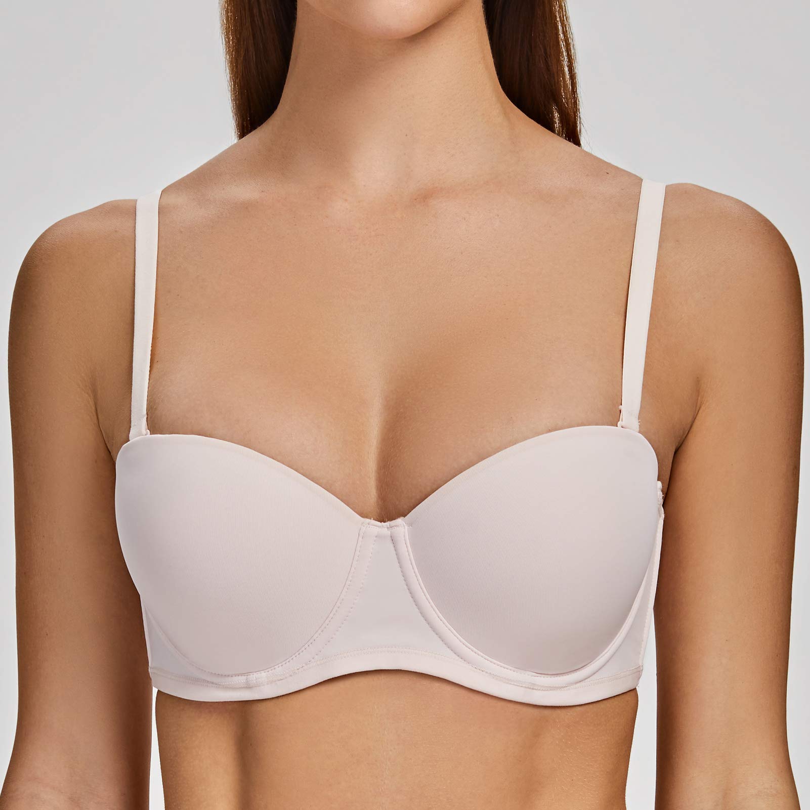 MELENECA - Sujetador sin Tirantes Tallas Grandes Push Up de Silicona para Mujer